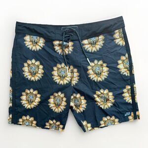 Lost Enterprises Board Shorts Men's Size 38 Black Leopard Floral Swim Trunks